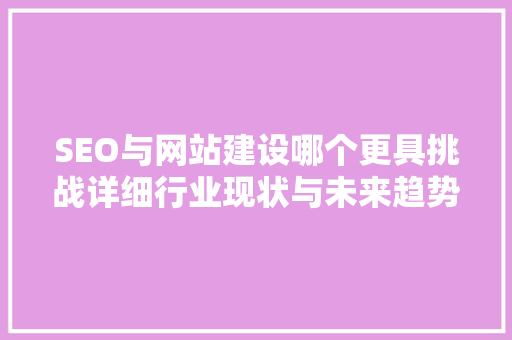 SEO与网站建设哪个更具挑战详细行业现状与未来趋势
