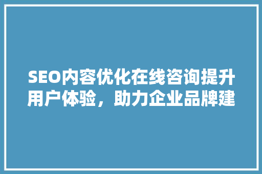 SEO内容优化在线咨询提升用户体验，助力企业品牌建设 百度SEO