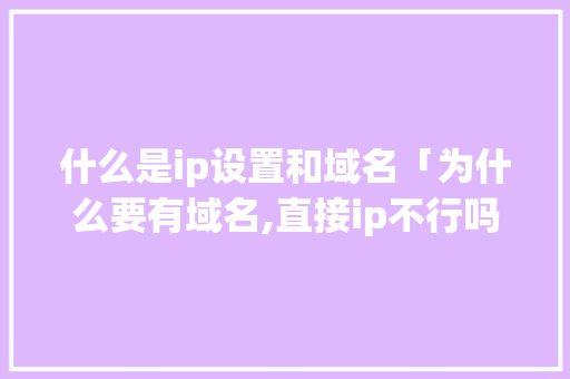 什么是ip设置和域名「为什么要有域名,直接ip不行吗」 什么是ip设置和域名「为什么要有域名,直接ip不行吗」 百度SEO