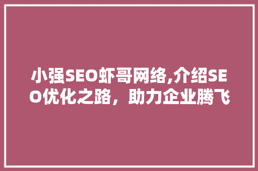 小强SEO虾哥网络,介绍SEO优化之路，助力企业腾飞