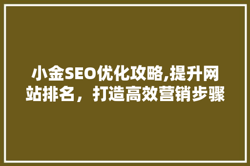 小金SEO优化攻略,提升网站排名，打造高效营销步骤 必应SEO