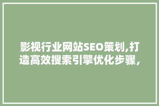 影视行业网站SEO策划,打造高效搜索引擎优化步骤，助力网站流量飙升