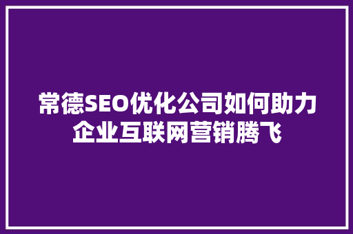 常德SEO优化公司如何助力企业互联网营销腾飞 百度SEO