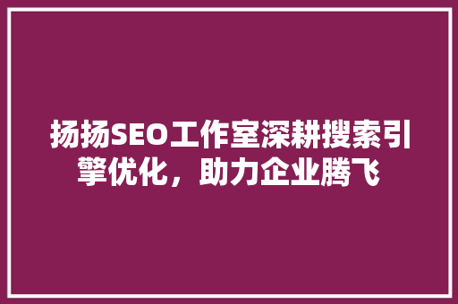 扬扬SEO工作室深耕搜索引擎优化，助力企业腾飞 搜狗SEO