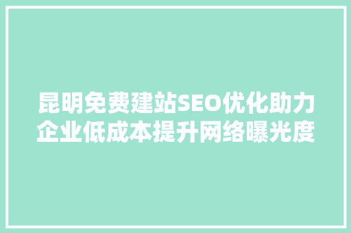 昆明免费建站SEO优化助力企业低成本提升网络曝光度 GoogleSEO