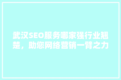 武汉SEO服务哪家强行业翘楚，助您网络营销一臂之力 搜狗SEO