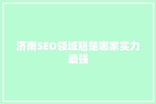 济南SEO领域翘楚哪家实力最强 必应SEO