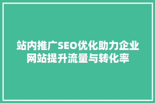 站内推广SEO优化助力企业网站提升流量与转化率 神马SEO