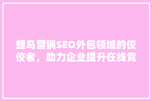 蜂鸟营销SEO外包领域的佼佼者，助力企业提升在线竞争力 必应SEO