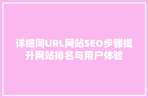 详细同URL网站SEO步骤提升网站排名与用户体验 必应SEO