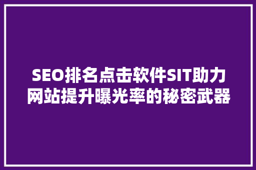 SEO排名点击软件SIT助力网站提升曝光率的秘密武器 GoogleSEO
