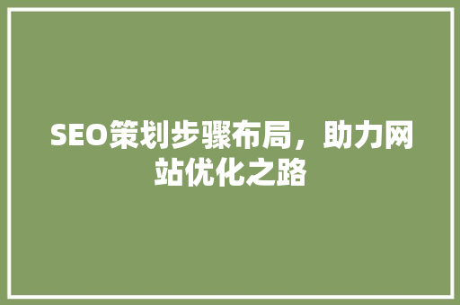SEO策划步骤布局，助力网站优化之路