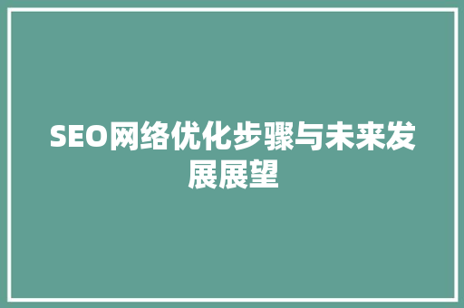 SEO网络优化步骤与未来发展展望 必应SEO