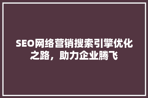 SEO网络营销搜索引擎优化之路，助力企业腾飞 GoogleSEO