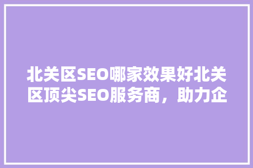 北关区SEO哪家效果好北关区顶尖SEO服务商，助力企业高效提升网站排名 GoogleSEO