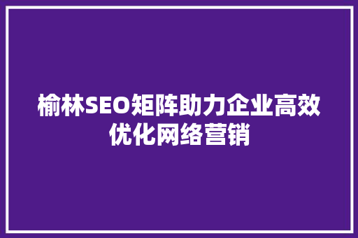 榆林SEO矩阵助力企业高效优化网络营销 百度SEO