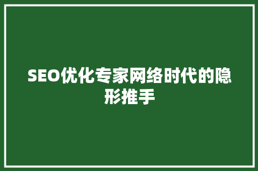 SEO优化专家网络时代的隐形推手 必应SEO
