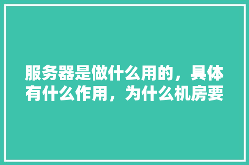 服务器是做什么用的，具体有什么作用，为什么机房要用服务器「网站为什么要安装软件」 服务器是做什么用的，具体有什么作用，为什么机房要用服务器「网站为什么要安装软件」 搜狗SEO