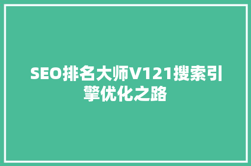 SEO排名大师V121搜索引擎优化之路 搜狗SEO