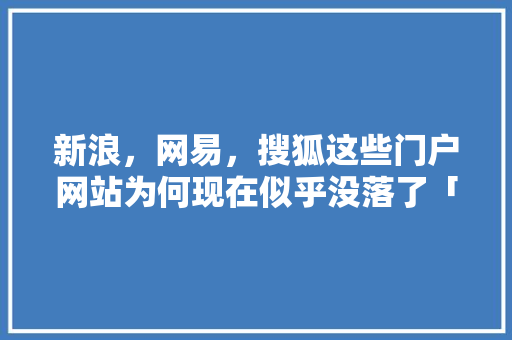 新浪，网易，搜狐这些门户网站为何现在似乎没落了「门户网站为什么没落了」 新浪，网易，搜狐这些门户网站为何现在似乎没落了「门户网站为什么没落了」 神马SEO
