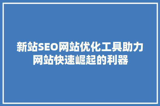 新站SEO网站优化工具助力网站快速崛起的利器