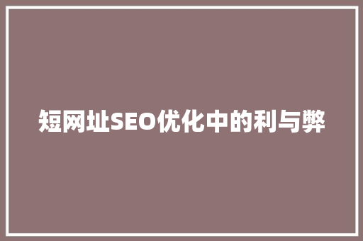 短网址SEO优化中的利与弊 百度SEO