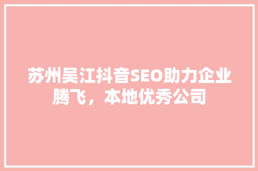 苏州吴江抖音SEO助力企业腾飞，本地优秀公司 搜狗SEO