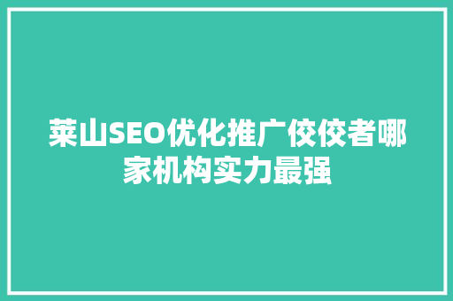 莱山SEO优化推广佼佼者哪家机构实力最强 必应SEO