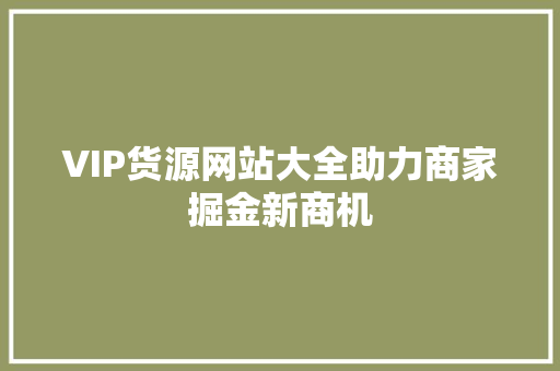 VIP货源网站大全助力商家掘金新商机 GoogleSEO