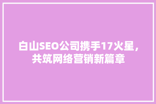 白山SEO公司携手17火星，共筑网络营销新篇章 搜狗SEO