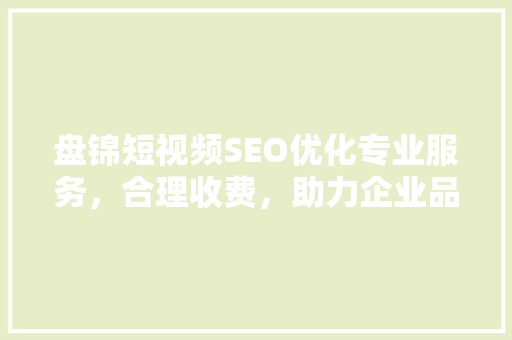 盘锦短视频SEO优化专业服务，合理收费，助力企业品牌腾飞 搜狗SEO