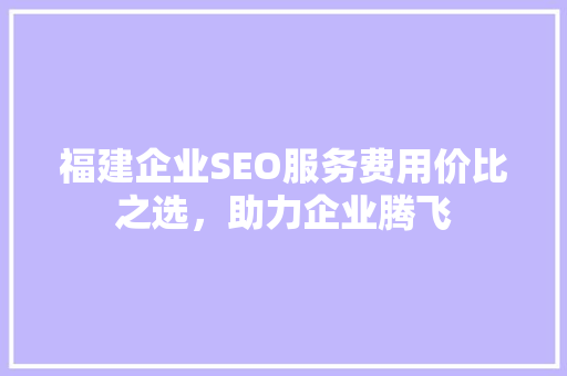 福建企业SEO服务费用价比之选，助力企业腾飞 必应SEO
