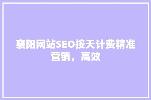 襄阳网站SEO按天计费精准营销，高效 GoogleSEO
