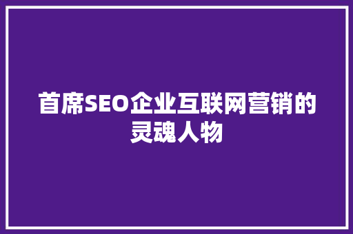 首席SEO企业互联网营销的灵魂人物 必应SEO