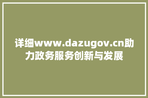 详细www.dazugov.cn助力政务服务创新与发展 GoogleSEO
