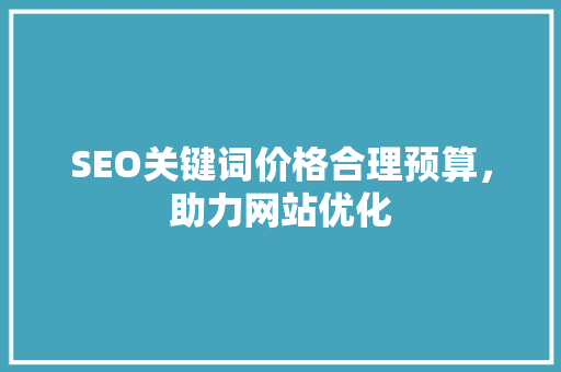 SEO关键词价格合理预算，助力网站优化 必应SEO