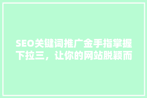 SEO关键词推广金手指掌握下拉三，让你的网站脱颖而出