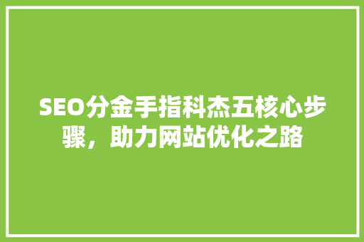 SEO分金手指科杰五核心步骤，助力网站优化之路
