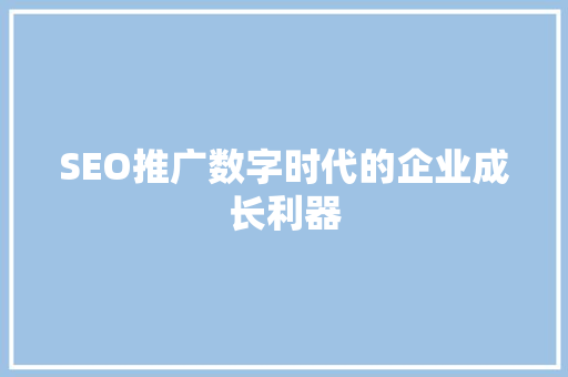 SEO推广数字时代的企业成长利器 GoogleSEO