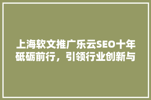上海软文推广乐云SEO十年砥砺前行，引领行业创新与发展 GoogleSEO
