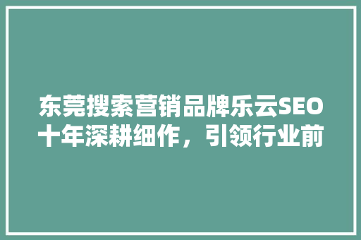东莞搜索营销品牌乐云SEO十年深耕细作，引领行业前行