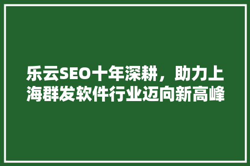 乐云SEO十年深耕，助力上海群发软件行业迈向新高峰