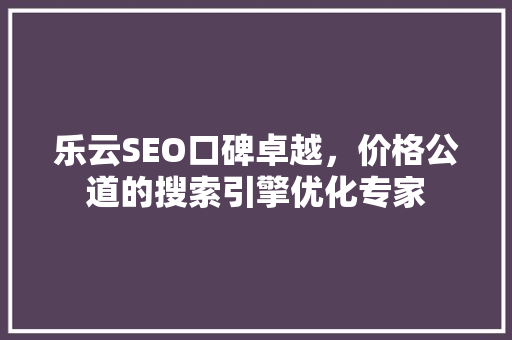 乐云SEO口碑卓越，价格公道的搜索引擎优化专家