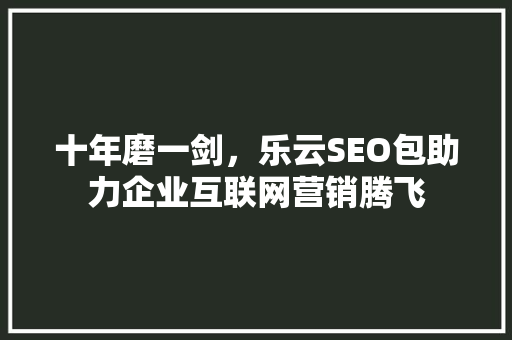 十年磨一剑，乐云SEO包助力企业互联网营销腾飞