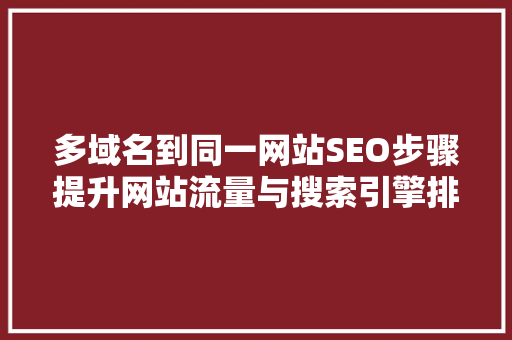多域名到同一网站SEO步骤提升网站流量与搜索引擎排名
