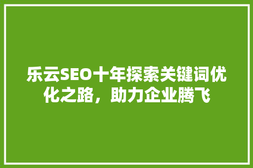 乐云SEO十年探索关键词优化之路，助力企业腾飞 神马SEO