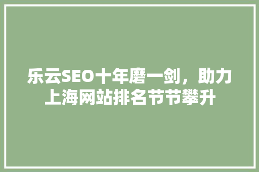 乐云SEO十年磨一剑，助力上海网站排名节节攀升