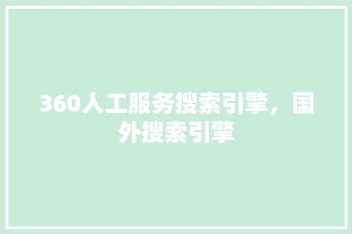360人工服务搜索引擎，国外搜索引擎
