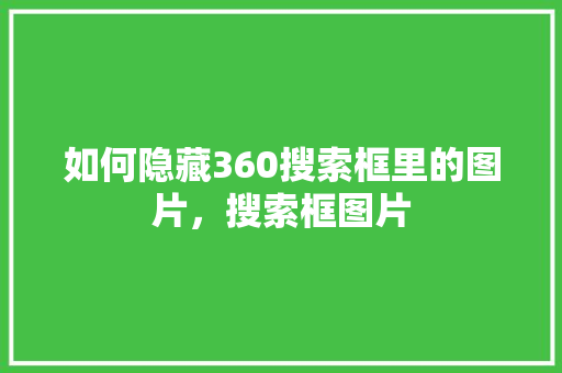 如何隐藏360搜索框里的图片,搜索框图片 搜狗SEO 如何隐藏360搜索框里的图片,搜索框图片 搜狗SEO