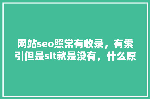 网站seo照常有收录，有索引但是sit就是没有，什么原因「为什么网站收录在下降了」 网站seo照常有收录，有索引但是sit就是没有，什么原因「为什么网站收录在下降了」 神马SEO
